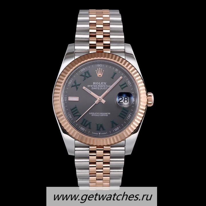 Fake R01ex Datejust 41 126334 DJF SS 904L & Rose Gold Anthracite Dial 2824