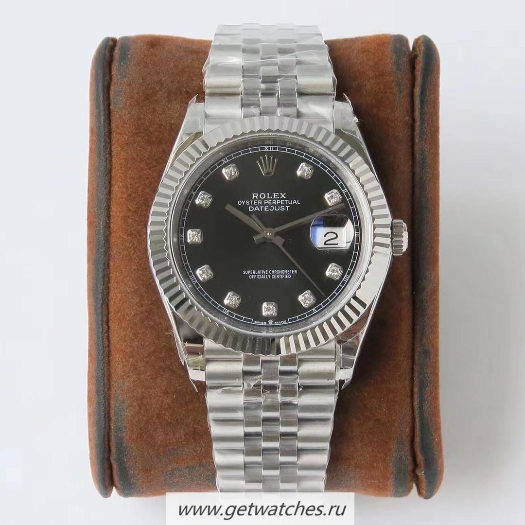Copy R01ex Datejust 41 126334 VRF SS 904L Black Dial D1am0nd Markers 3235