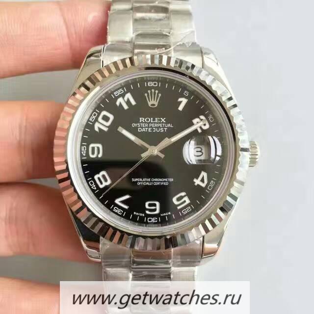 Fake R01ex Datejust II 116334 41mm NF SS Black Dial 2836