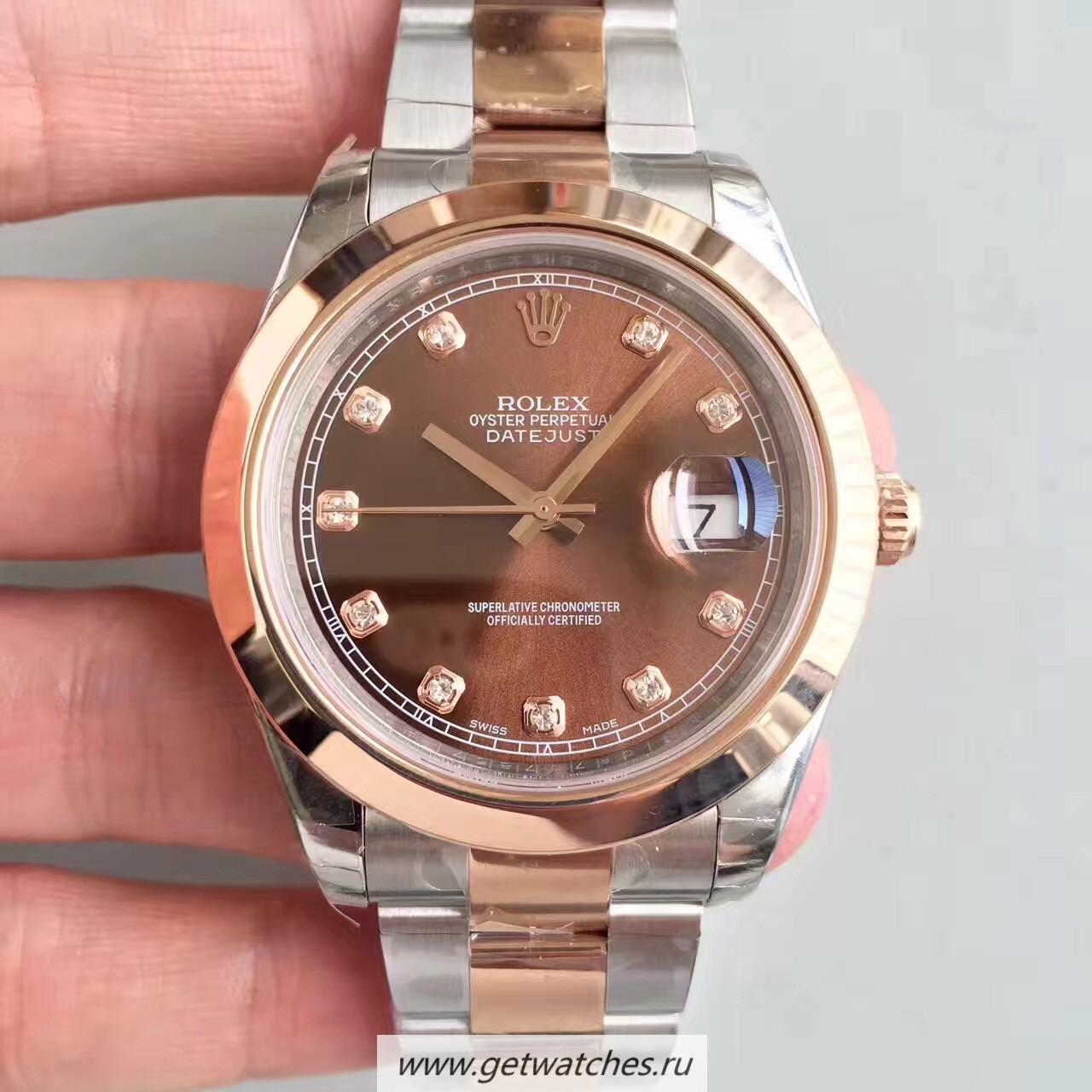Copy R01ex Datejust II 126301 41mm EWF SS & Rose Gold Chocolate Dial 3136