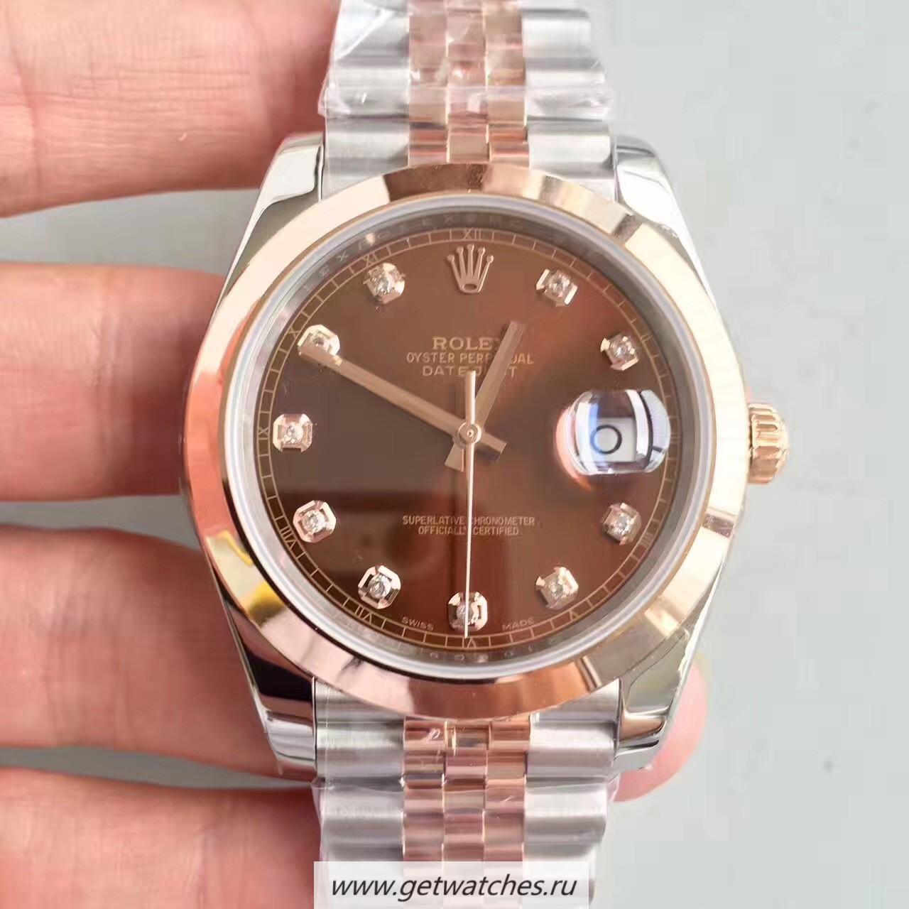 Fake R01ex Datejust II 126301 41mm Noob Factory SS & 18K Rose Gold Wrapped Chocolate Dial 3235
