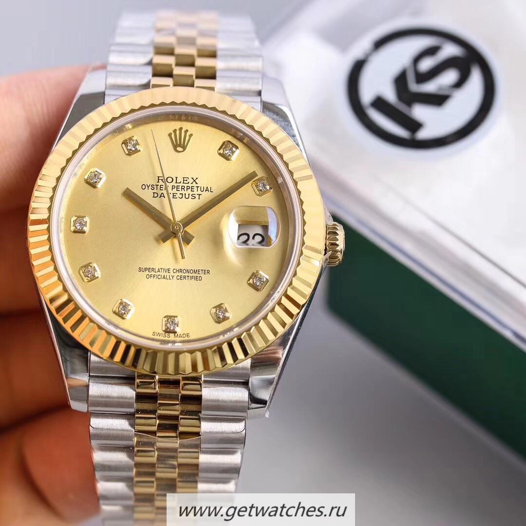 Copy R01ex Datejust II 126333 41mm KSF SS & Yellow Gold Champagne Dial 2836