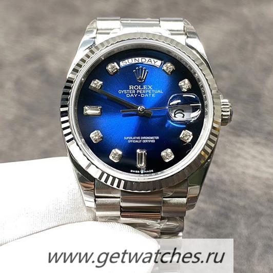High Quality R01ex Day-Date 36 128239 GMF SS Blue Dial 2836