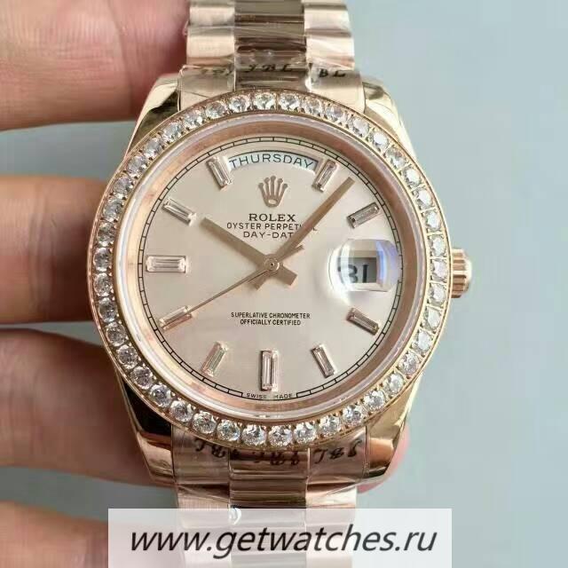 NEW Replica R01ex Day-Date 40 228235 40mm KWF Rose Gold & D1am0nds Cream Dial 3255