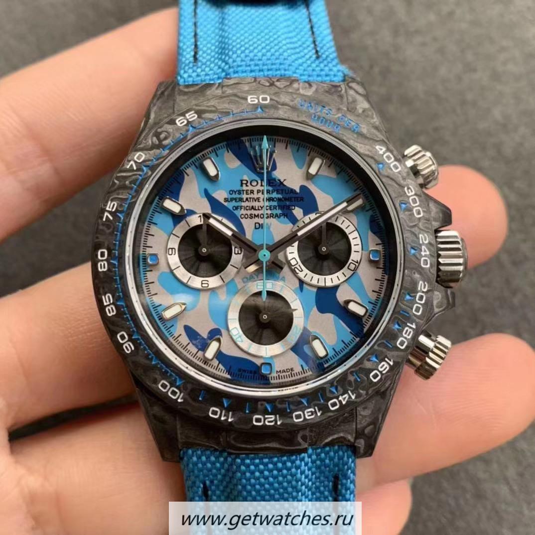 Fake R01ex Daytona CronusArt X WWF Forged Carbon Blue Dial 7750