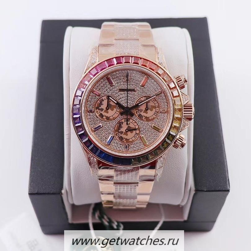 High Quality R01ex Daytona Rainbow OMF Rose Gold & D1am0nd D1am0nd Dial 4130
