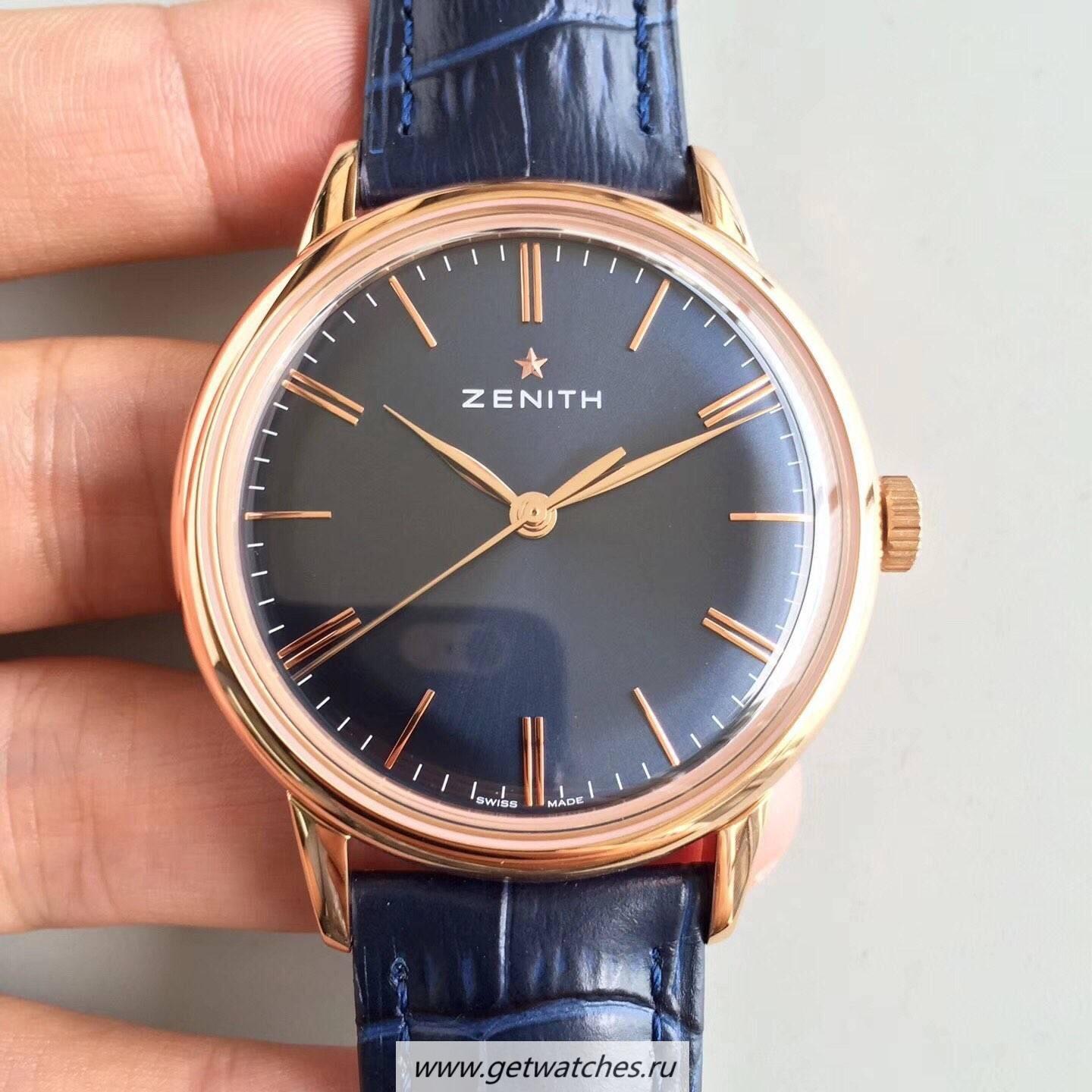 Replica Zenith Elite 6150 150TH Anniversary 18.2270.6150/01.C498 NDF Rose Gold Blue Dial Elite 6150