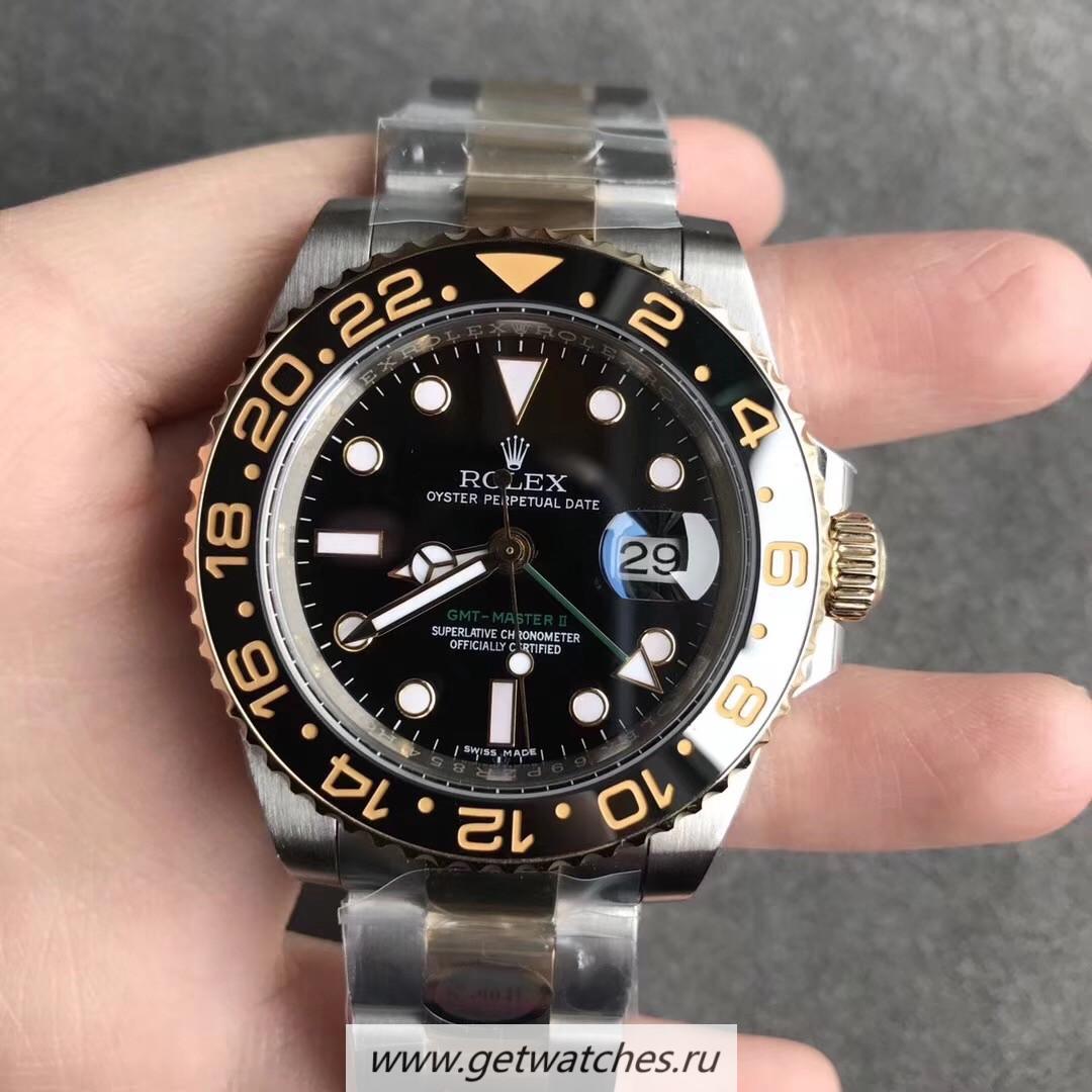 Shop R01ex GMT-Master II 116713 LN Noob Factory V9 24K Yellow Gold Wrapped & 904L SS Black Dial 2836