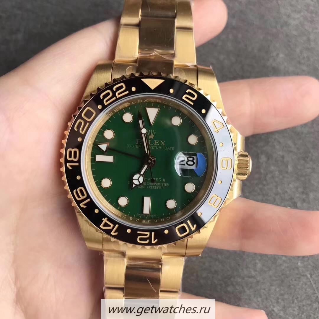 NEW Replica R01ex GMT-Master II 116718 LN EWF Yellow Gold Green Dial 2836