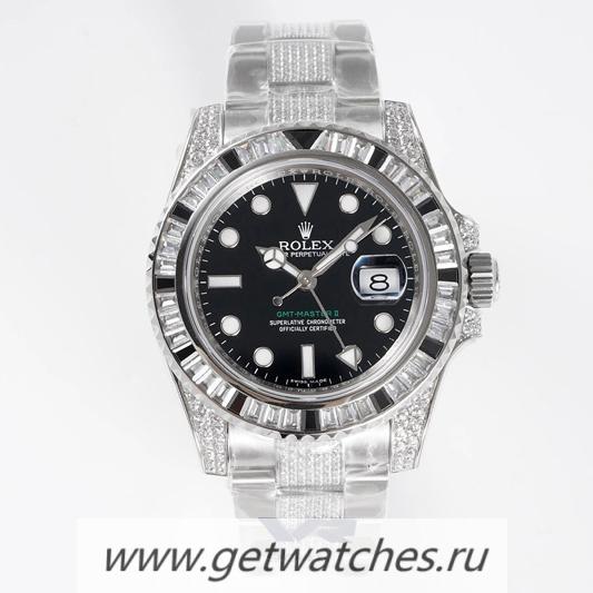 Fake R01ex GMT-Master II 116759 VRF SS 904L & D1am0nd Black Dial D1am0nd Bracelet 3186