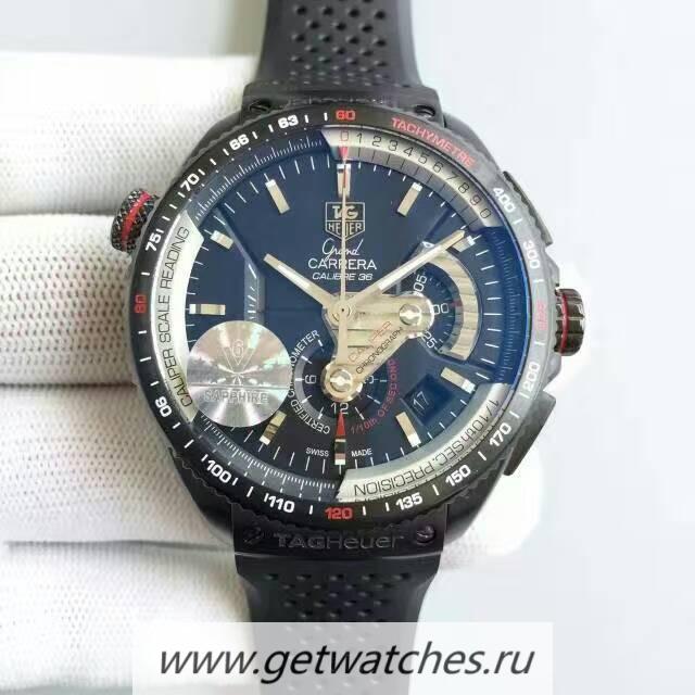 Best Price Tag Heuer Grand Carrera Calibre 36 RS Chrono CAV5185.FT6020 V6F PVD Black Dial 7750