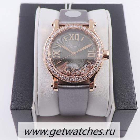 Fake Chopard Happy Sport 30mm Automatic Ladies YF Rose Gold & D1am0nd Grey Dial 2892