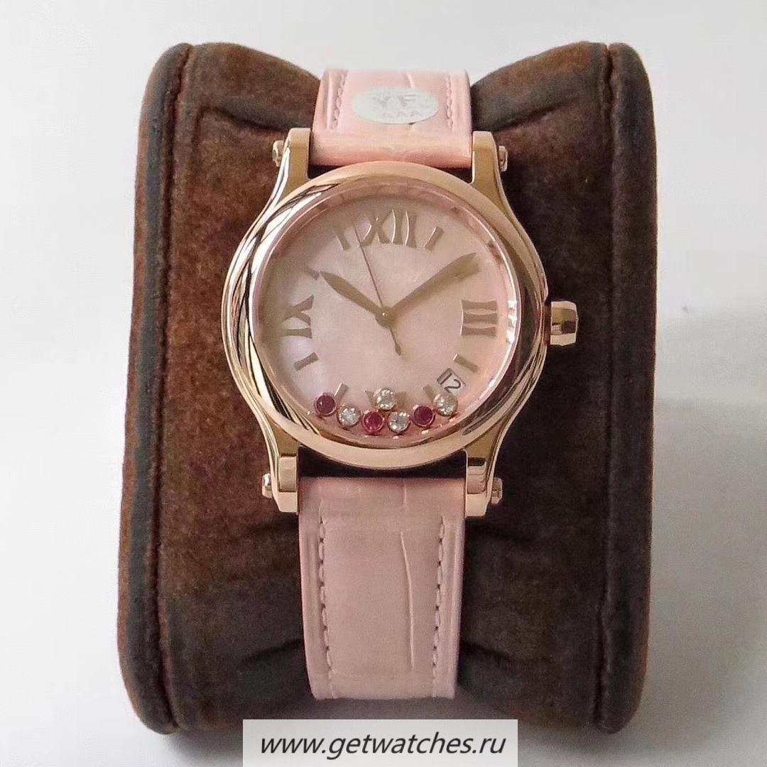 Best Price Chopard Happy Sport 36mm Automatic 274808 YF V2 Rose Gold Pink Mother Of Pearl & D1am0nd Dial 2892