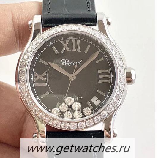 High Quality Chopard Happy Sport 36mm Automatic 278475-3048 Noob Factory SS & D1am0nd Black & D1am0nd Dial 2892