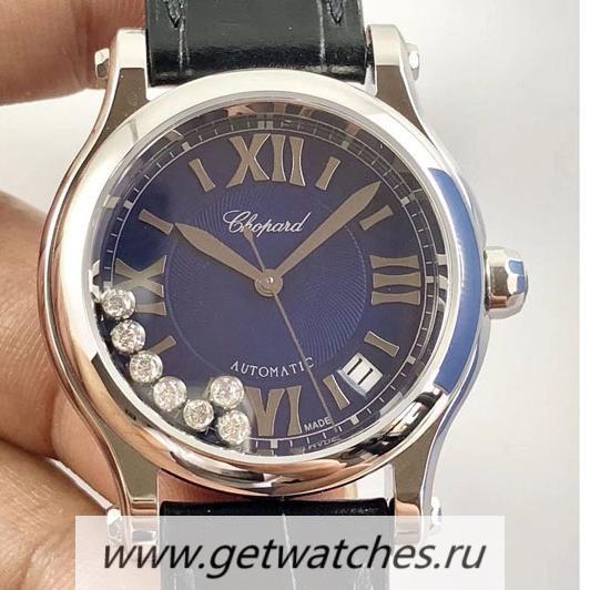 High Quality Chopard Happy Sport 36mm Automatic 278559-3008 Noob Factory SS Blue & D1am0nd Dial 2892