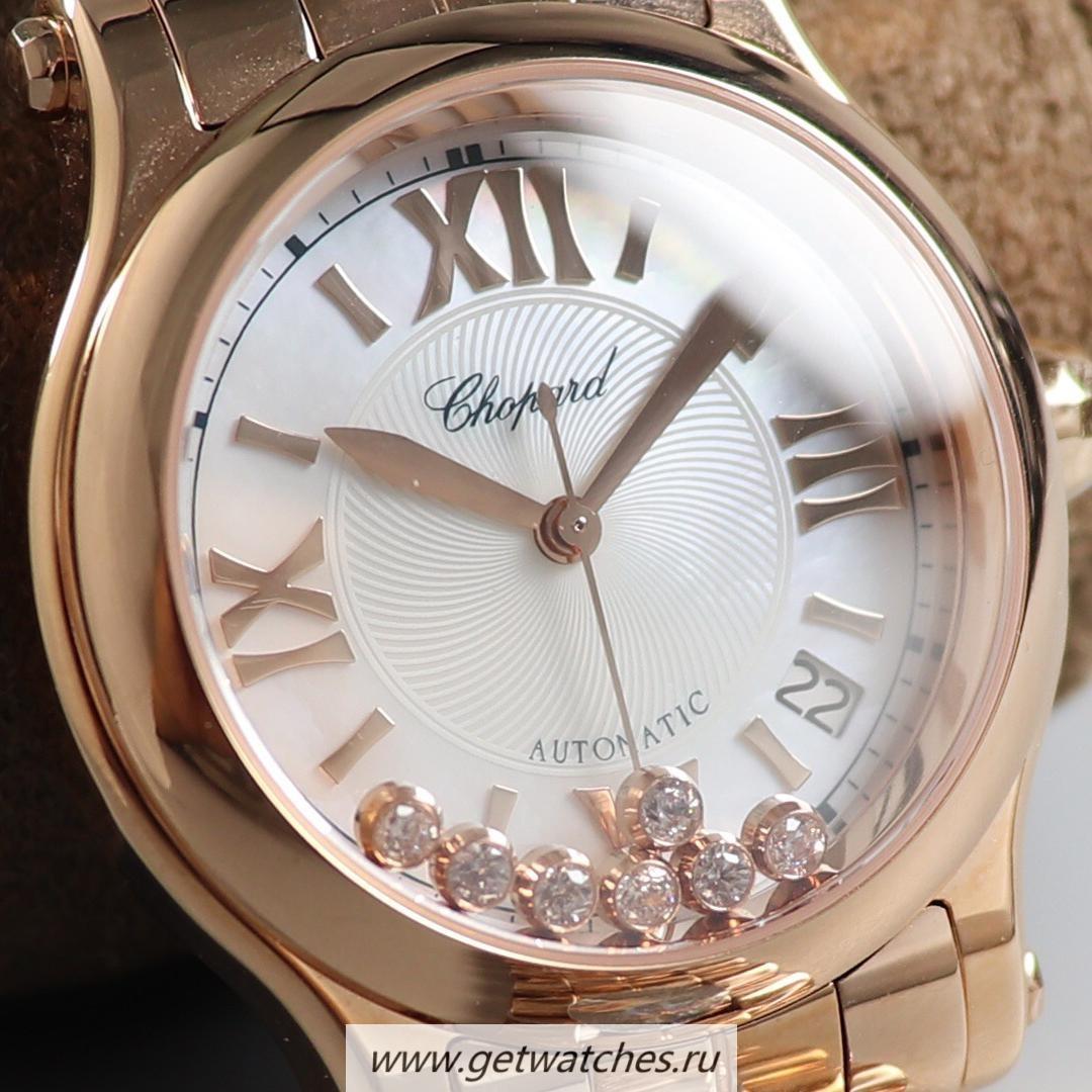Fake Chopard Happy Sport 36mm Automatic Ladies YF Rose Gold MOP Dial 2892