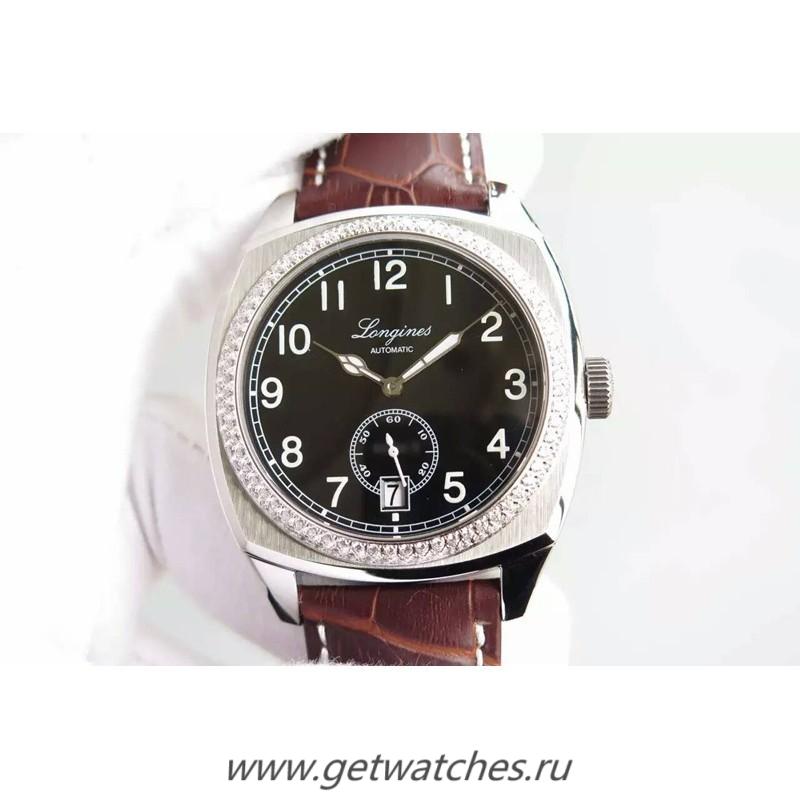 Shop Longines Heritage 1935 SS & D1am0nds Black Dial M9015