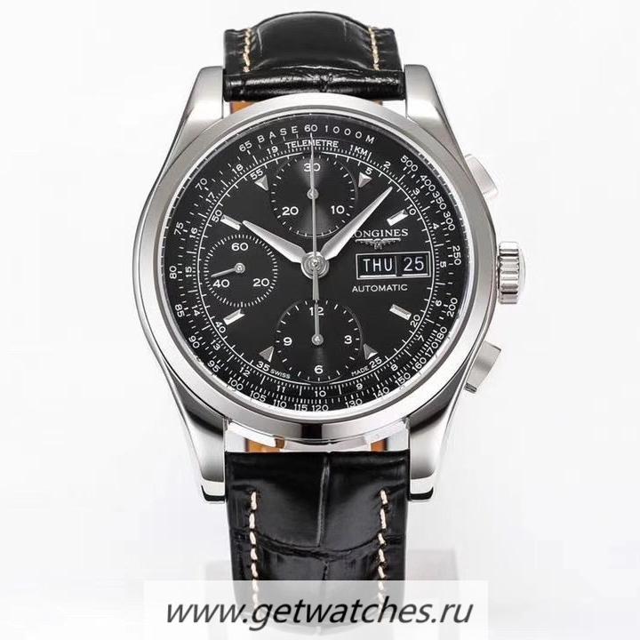 Perfect Replica Longines Heritage Chrono ACF SS Black Dial 7750
