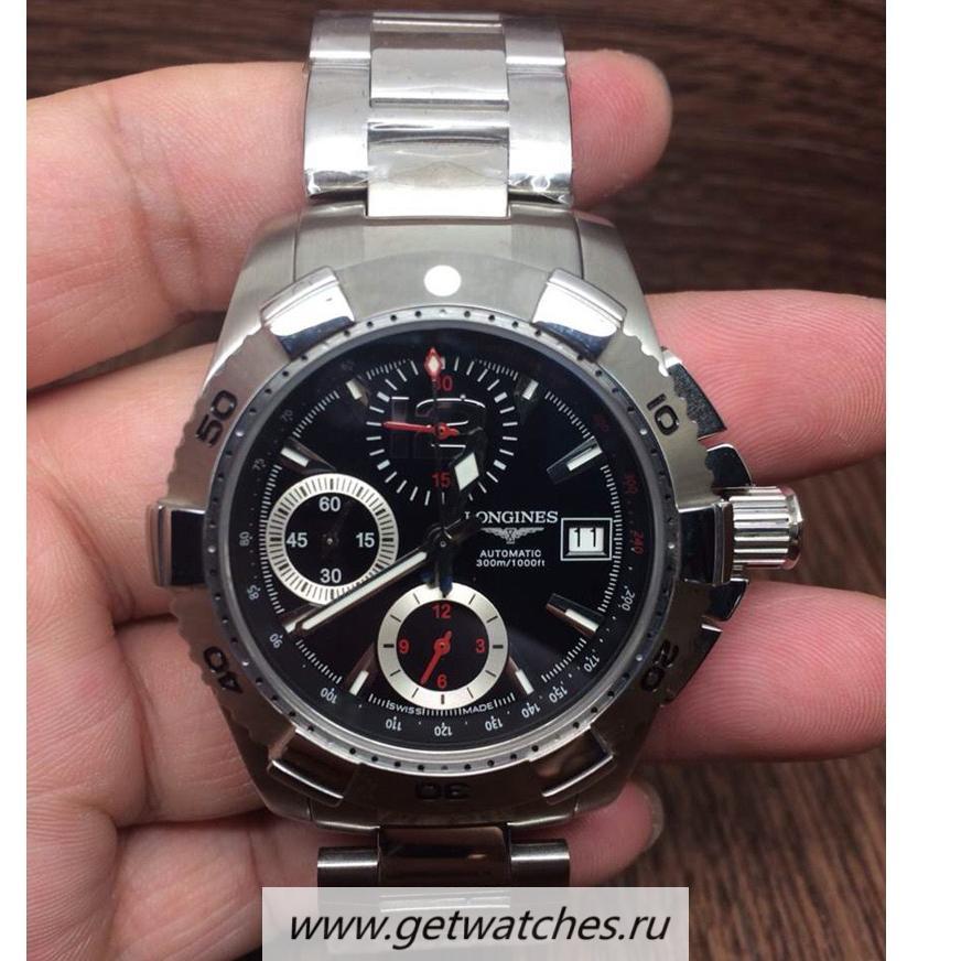 NEW Replica Longines Hidroconquest Chrono SS Black Dial 7750