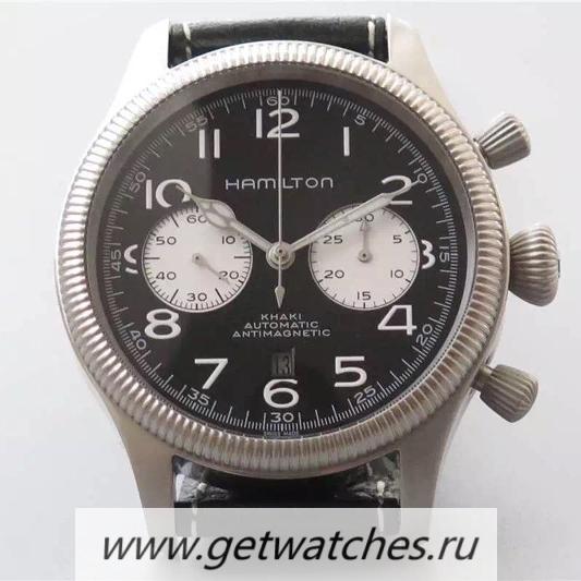 Copy Hamilton Khaki Pilot Pioneer SS Black & White Dial 7750