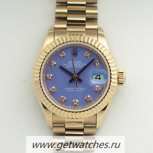 Copy R01ex Ladies Datejust 28 279165 28mm BPF Rose Gold Blue Dial 2671
