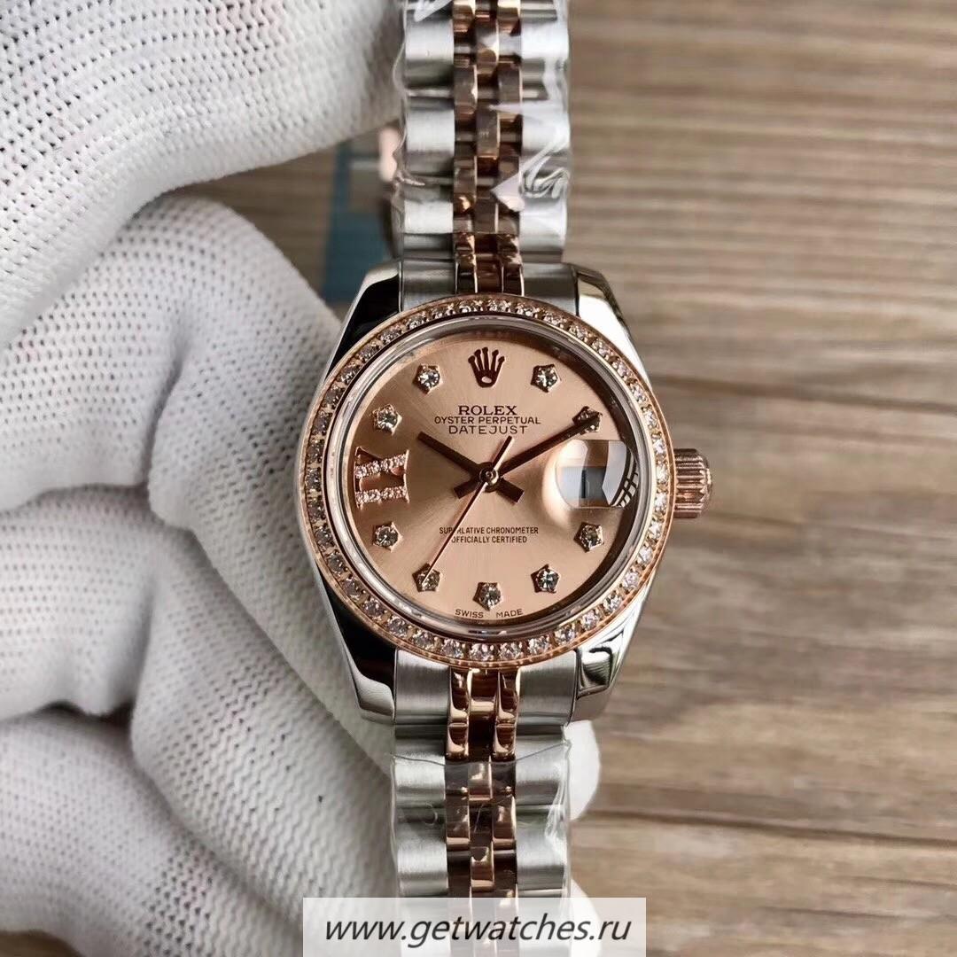Fake R01ex Ladies Datejust 28 279381 RBR 28mm WF SS & Rose Gold Rose Gold Dial 2671