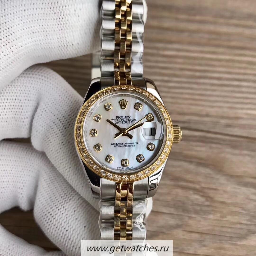 Replica R01ex Ladies Datejust 28 279383 BR 28mm WF SS & Yellow Gold Mother Of Pearl Dial 2671