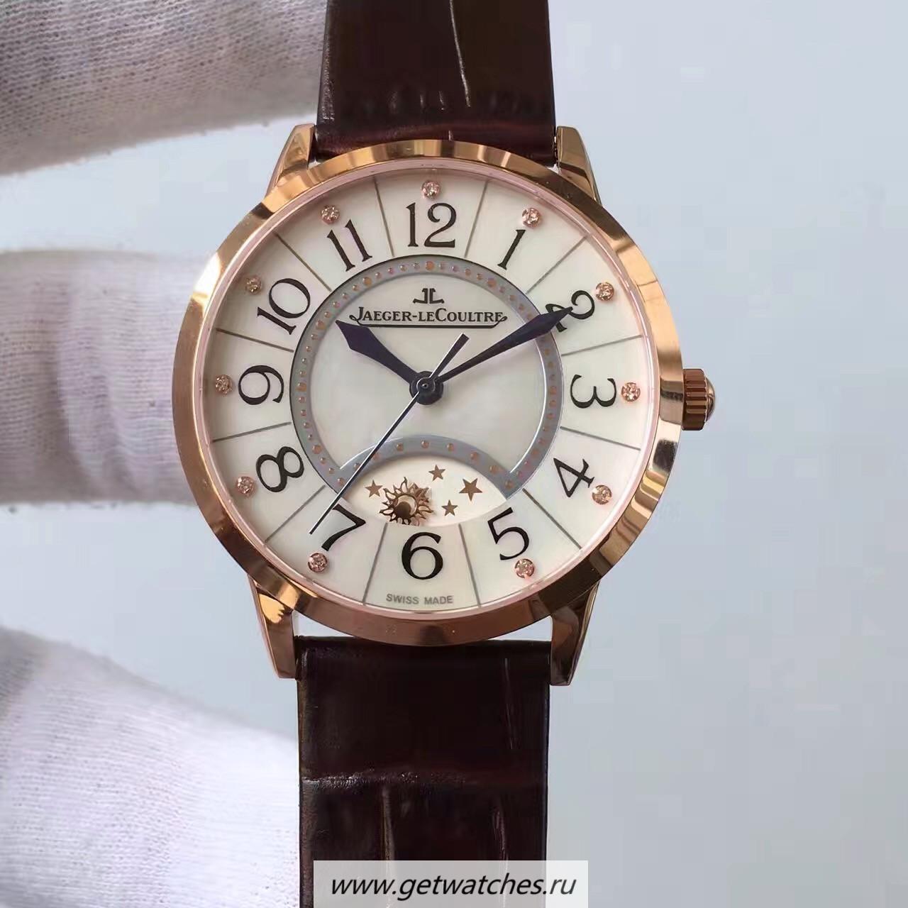 High Quality Jaeger-LeCoultre Ladies Rendez-Vous Night & Day 3462491 34mm Noob Factory Rose Gold Pearl Dial 898A/1