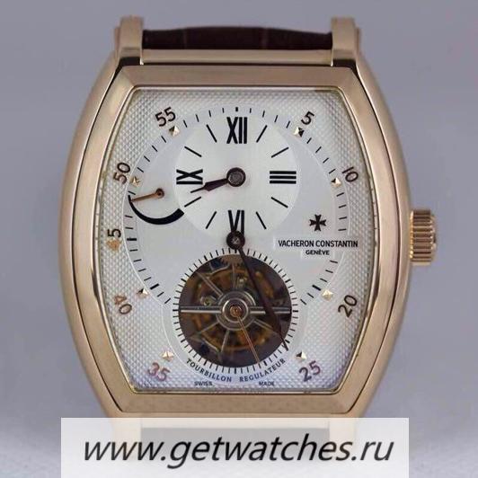 Copy Vacheron C0nstan1n Malte Regulator Tourbillon Rose Gold White Dial Tourbillon