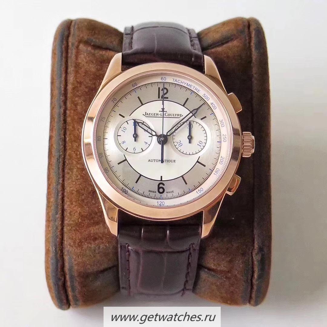 High Quality Jaeger-LeCoultre Master Chrono 1538530 ZF Rose Gold Silver Dial 7750