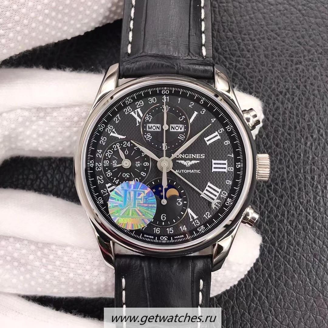 Perfect Replica Longines Master Collection Moonphase Chrono JF SS Black Dial 7751