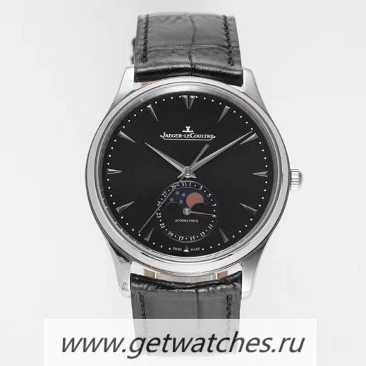 Replica Jaeger-LeCoultre Master Ultra Thin Moon GF SS Black Dial JLC 925