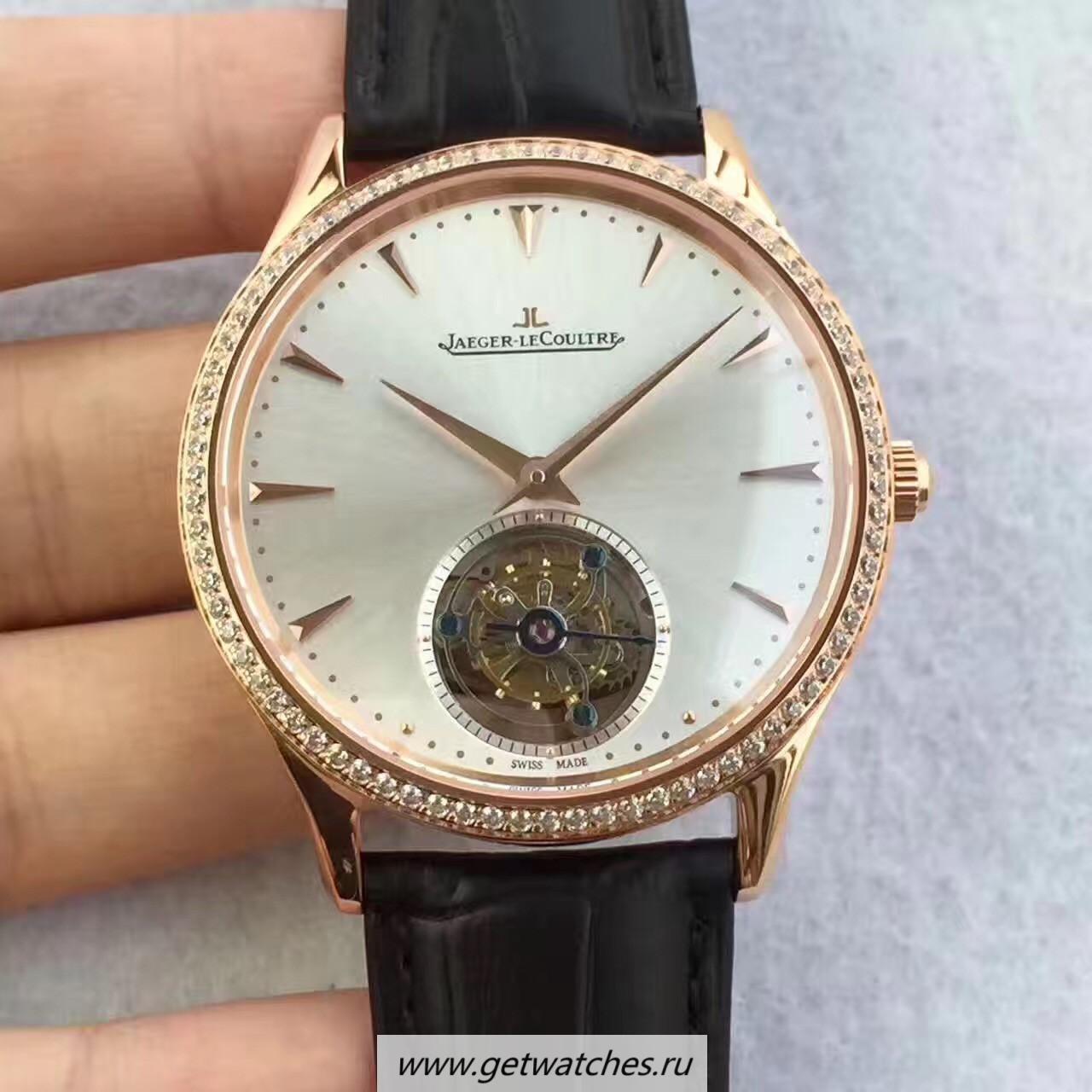 High Quality Jaeger-LeCoultre Master Ultra Thin Tourbillon 1322410 JF Rose Gold & D1am0nds Silver Dial Tourbillon