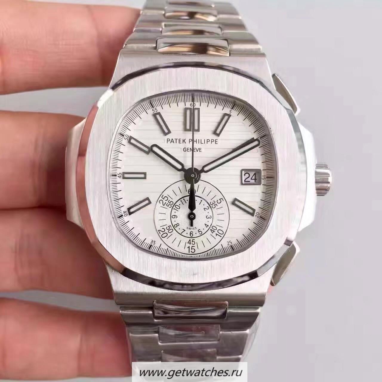 Fake Pat*k Phi1i*pe Nautilus Chrono 5980 JF SS White Dial CH28-520C