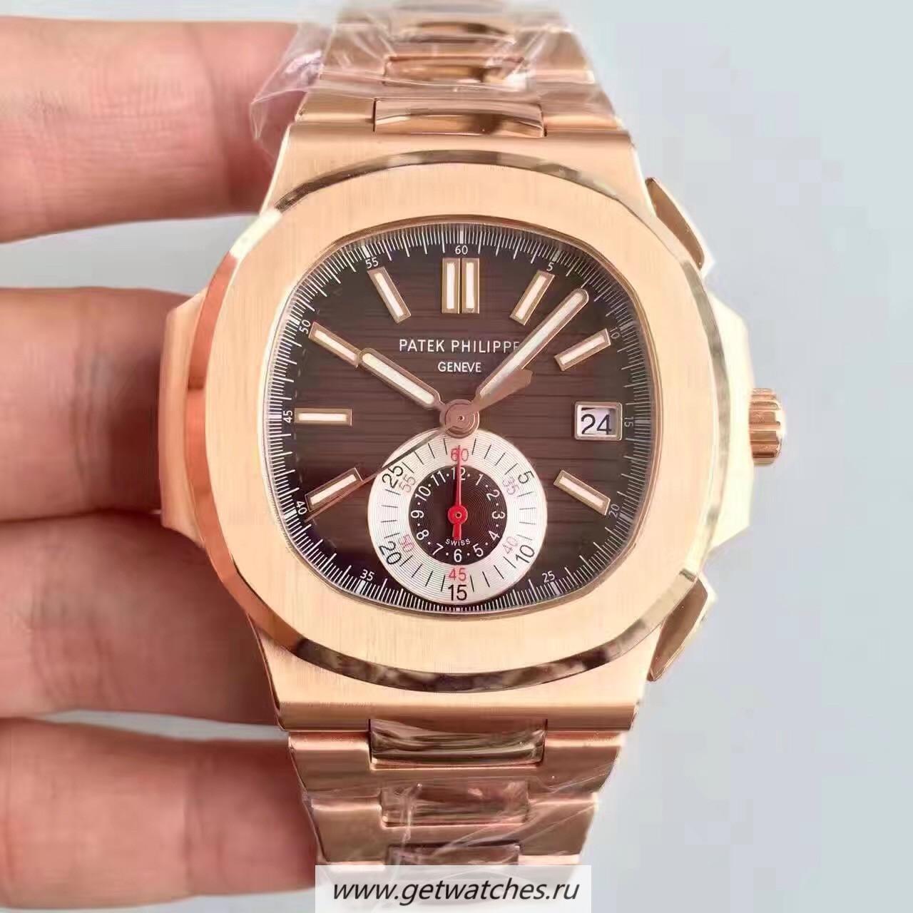 Best Price Pat*k Phi1i*pe Nautilus Chrono 5980R JF Rose Gold Brown Dial CH28-520C