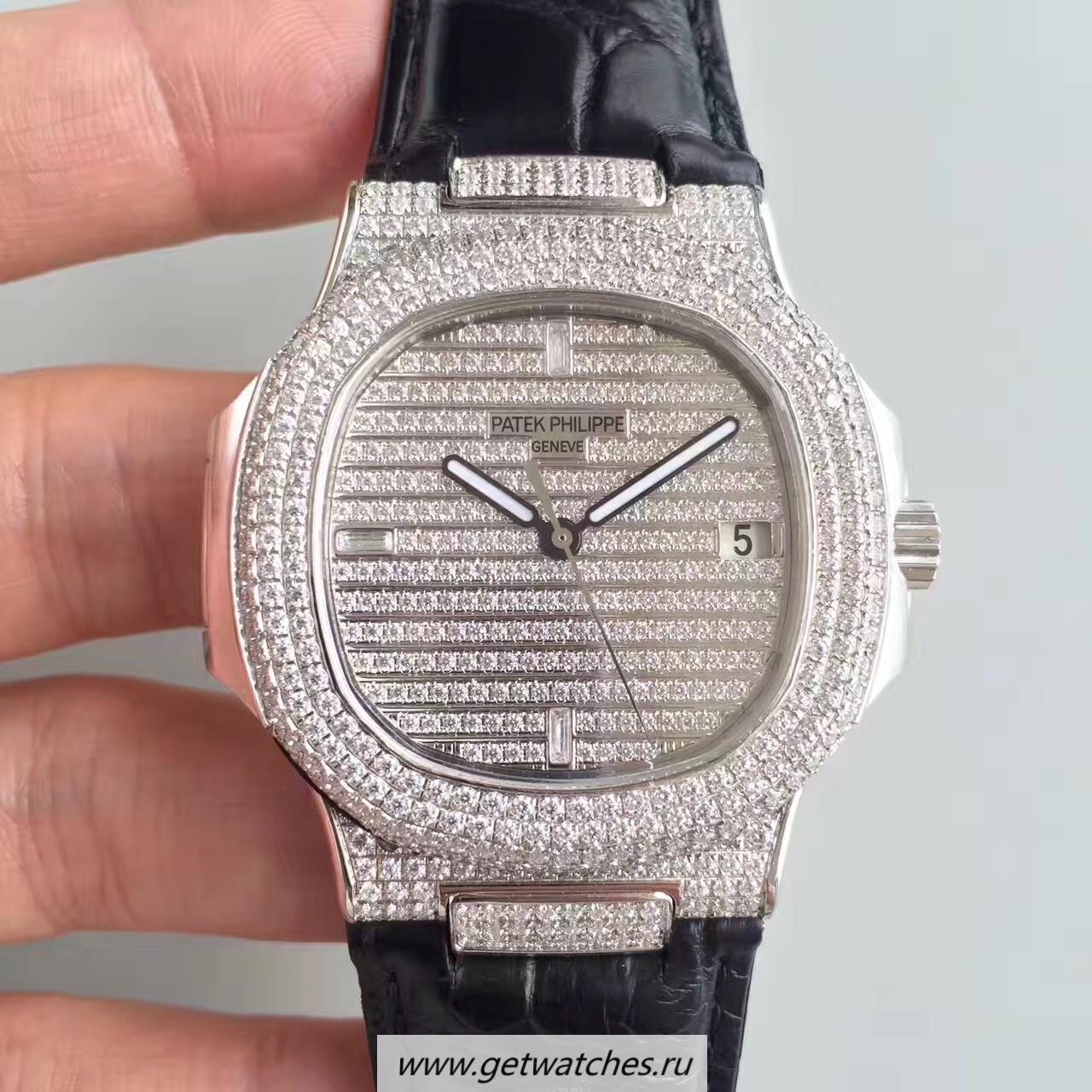 Replica Pat*k Phi1i*pe Nautilus Jumbo 5719/1G-001 DMF SS & D1am0nds D1am0nd Dial 324SC