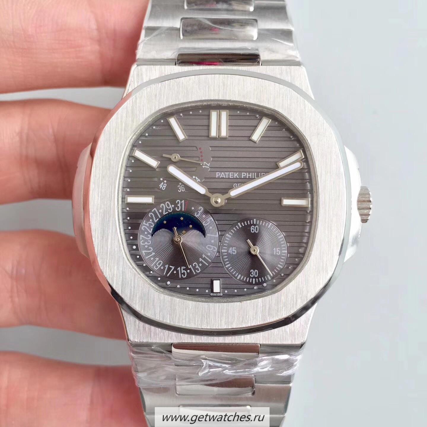 Copy Pat*k Phi1i*pe Nautilus Moonphase 5712/1A-001 Noob Factory SS Grey Dial 240 PS IRM C LU