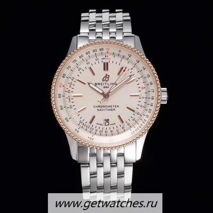Shop Breitling Navitimer Automatic 41mm TF SS & Rose Gold White Dial 2824