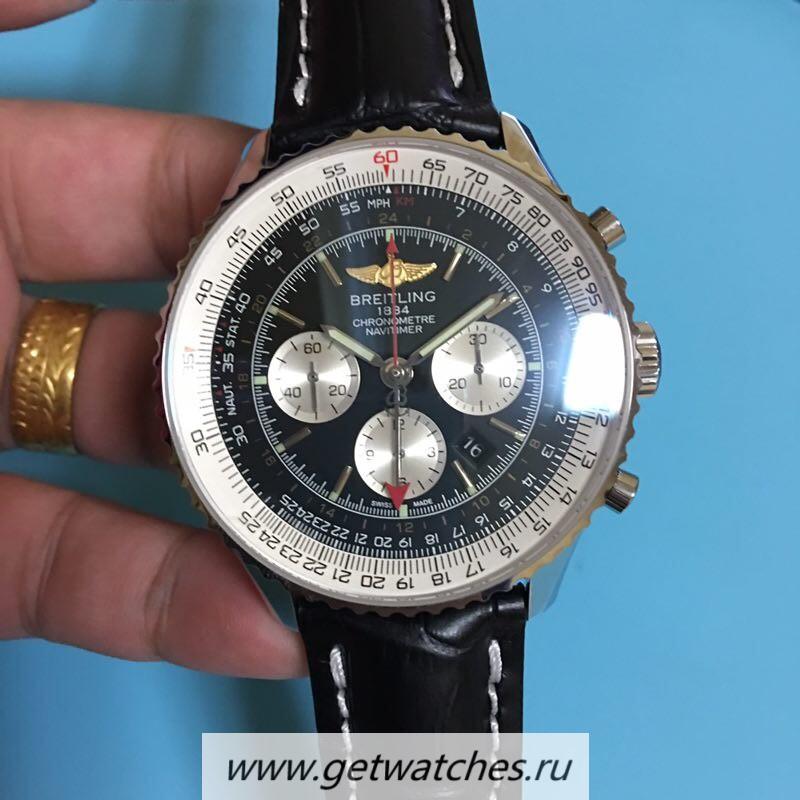 Perfect Replica Breitling Navitimer GMT AB044121/BD24/441X/A20BA.1 JF SS Black Dial 7753