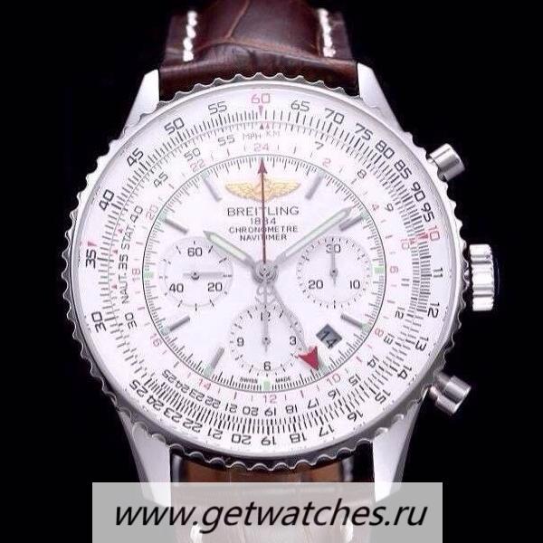 Shop Breitling Navitimer GMT AB044121/G783/756P/A20BA.1 JF SS White Dial 7753