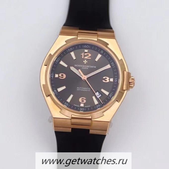 Copy Vacheron C0nstan1n Overseas MKSF Rose Gold Grey Dial Rubber Strap M9015