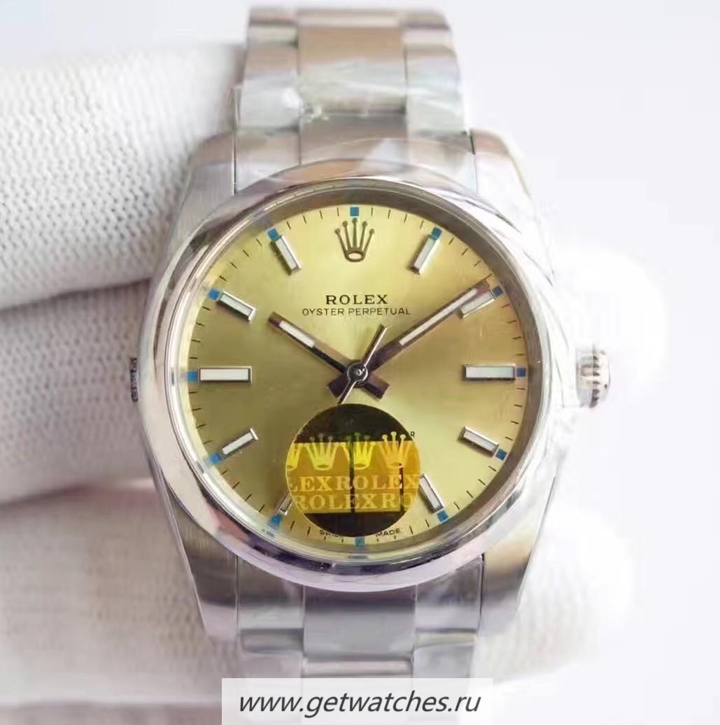 Perfect Replica R01ex Oyster Perpetual 39 114300 2018 UBF SS Champagne Dial 2836