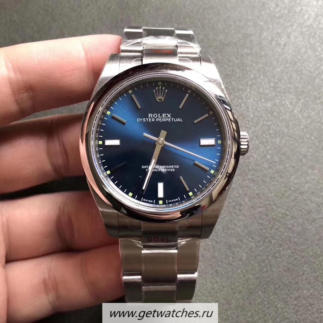 Fake R01ex Oyster Perpetual 39 114300 GMF SS 904L Blue Dial 3132