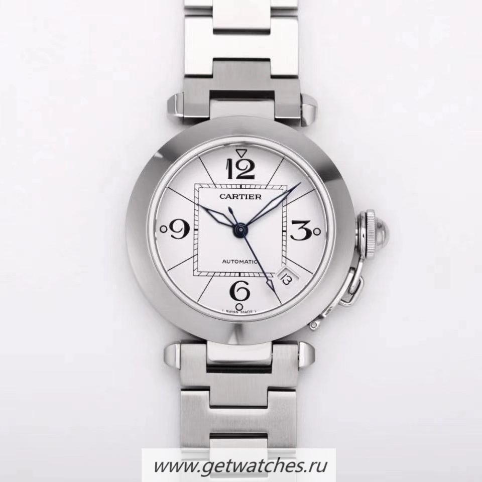NEW Replica Ca*t1er Pasha W31074M7 35mm V9F SS White Dial 2892