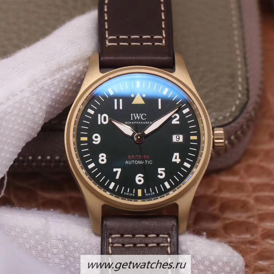 Copy IWC Pilot Spitfire IW326802 MKF Bronze Green Dial M9015