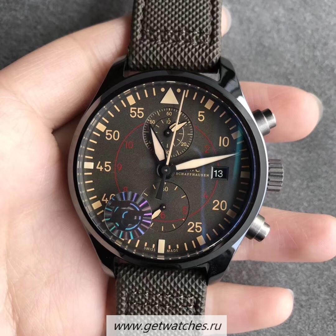 Fake IWC Pilot Top Gun Miramar Chrono IW389002 ZF Ceramic Anthracite Dial 7750