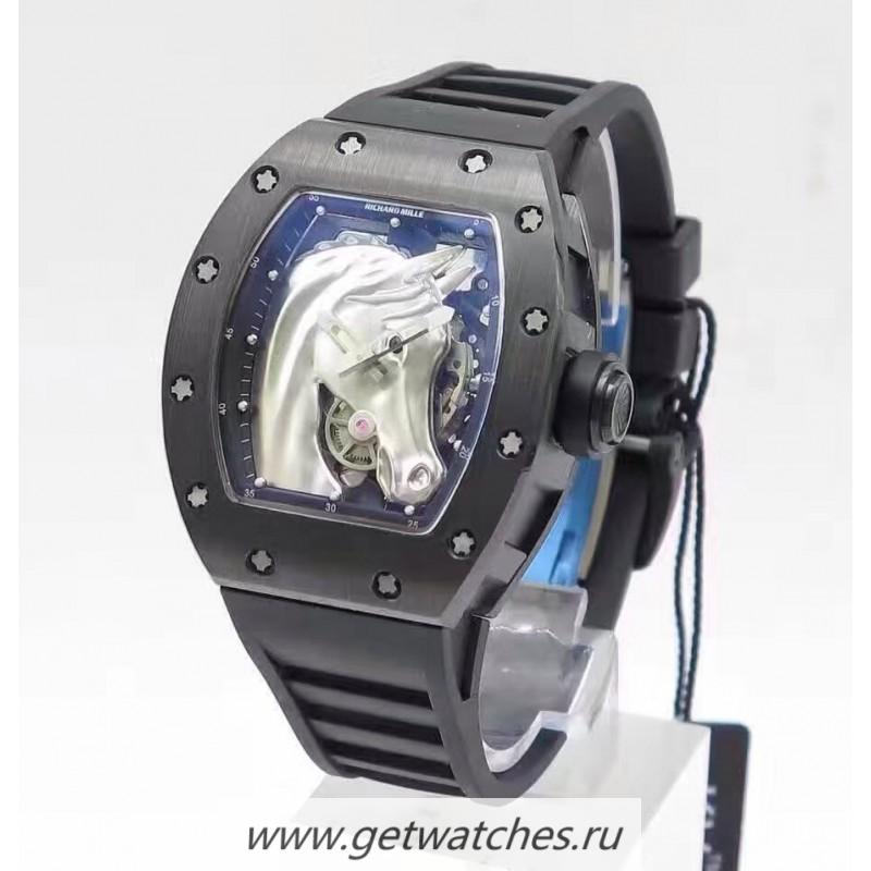 Best Price Richard Mille Polo Club Saint Tropez RM052 KVF Black Ceramic Silver Dial M8215