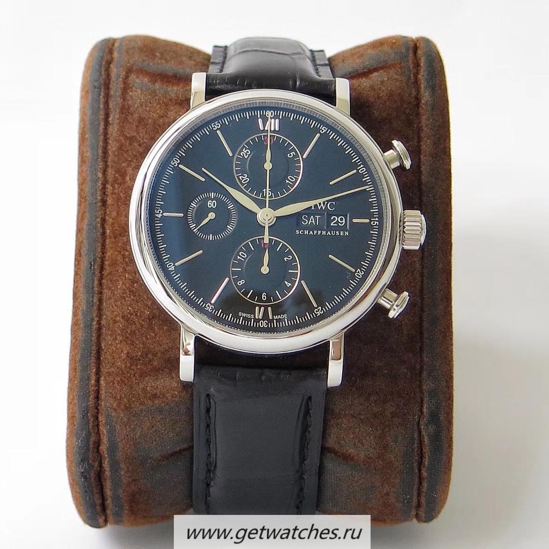 Copy IWC Portofino Chrono IW391022 ZF SS Black Dial 7750