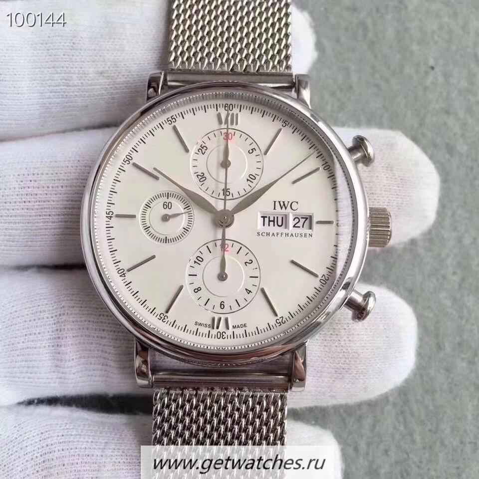 Best Price IWC Portofino Chrono IW391028 ZF SS White Dial 7750