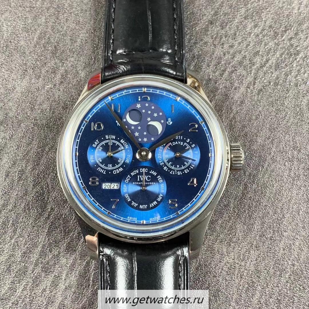 Perfect Replica IWC Portugieser Perpetual Calendar IW503401 V9F SS Blue Dial 52610